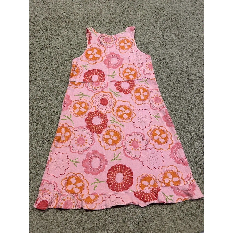 VESTIDO Fresh Produce Talla M Niñas 100% Algodón Floral Sin Mangas ROSA Z24 Foto 3 de 4