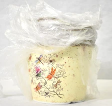 Lot of 5 Napco Imports 6.5" Dragonfly Decal Design Pot Cover 6" x 7" x 7" 33707