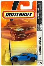 Brand new bright blue 2008 Matchbox #15/100 Sports Cars #7/17 Lotus Exige
