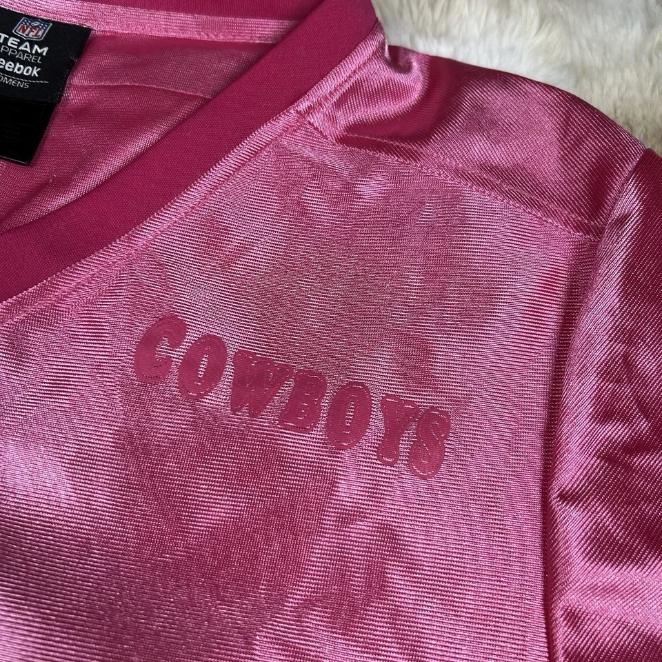 Camiseta Oficial Mujer Dallas Cowboys Reebok NFL Tony Romo Bonita Rosa Talla XL Foto 4 de 4