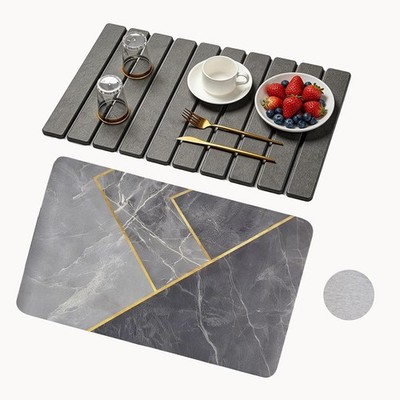 2pcs Stone Dish Drying Mat Kitchen Counter Foldable 24'' 16'' Heat Resistant Eco