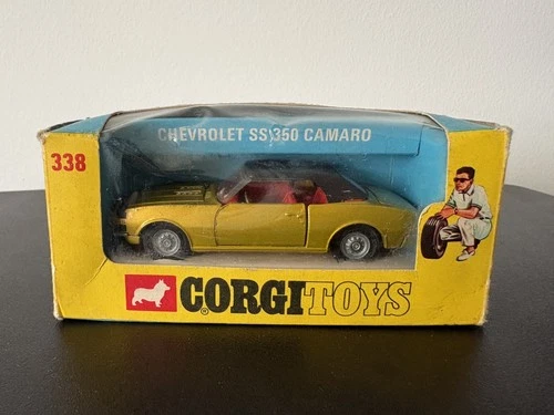 Vintage Boxed Corgi Toys No. 338 Chevrolet SS350 Camaro Scarce Box Variant