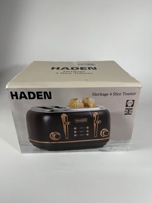 Haden Heritage Schwarz & Kupfer 4 Scheiben Toaster Selbstzentrierende Funktion