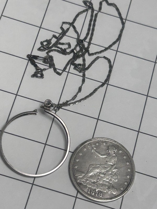 1878 S Trade Dollar “Opium” Locket Silver Hinged Locket Box Stash Hide