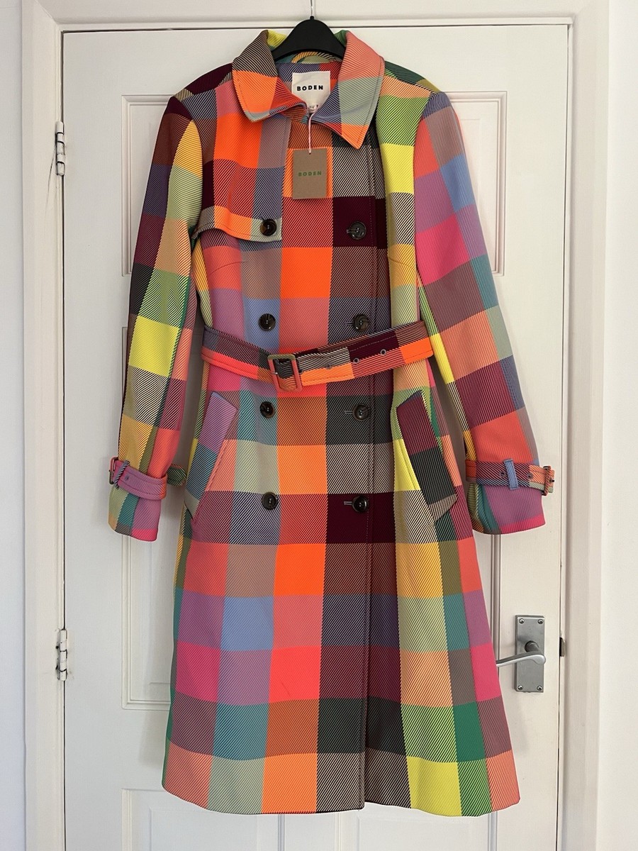 Boden Neon Belted Trench Size 12R NEW! UK