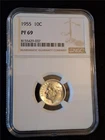 1955 10C NGC PF 69 Silver ROOSEVELT DIME                                #MF-1924