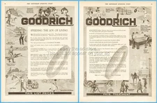 1917 B F Goodrich Rubber Co Akron OH Joy of Living Golf Balls Fishing Boots Ad