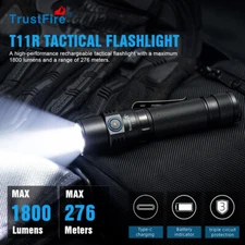 TrustFire T11R 1800LM LED Tactical Flashlight Type-C Rechargeable Waterproof S