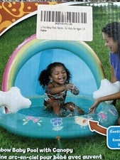 NIB  Rainbow Baby/Toddler Pool with Canopy and Sprinkler
