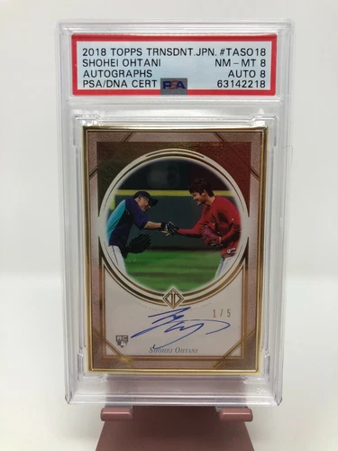 2018 TOPPS TRANSCENDENT SHOHEI OHTANI TA-SO18 ROOKIE CARD PSA NM-MT 8 AUTO 8 1/5