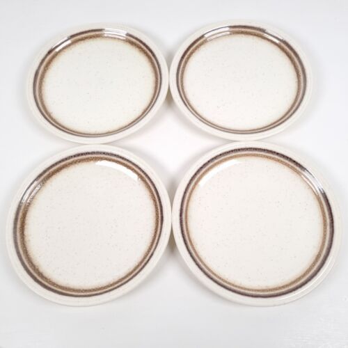 Biltons Brown Double Lines Side Plates 17cm Speckled Vintage Ironstone Set of 4 - Picture 1 of 8