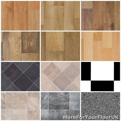 Non Slip Vinyl Flooring Wood Oak Tiles Cheap Lino 4m Ebay