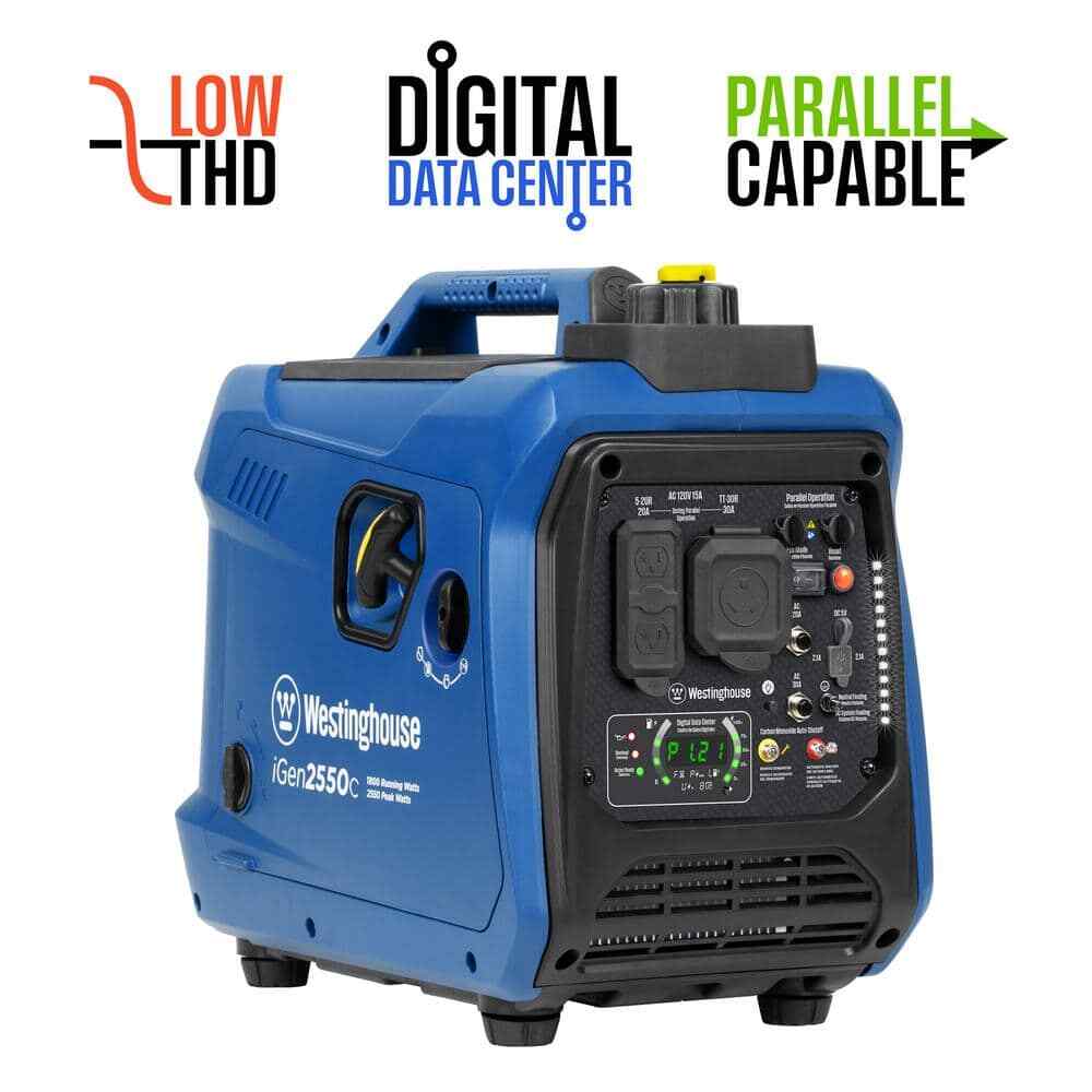 2,550W Gas Powered Portable Inverter Generator w/Recoil Start,Quiet Technology,L