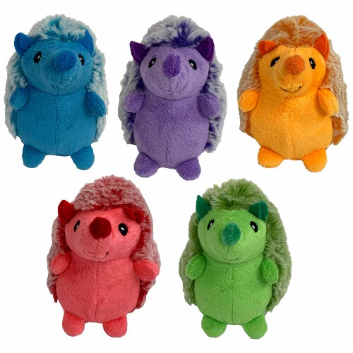 Multipet Assorted Mini Plush Hedgehog Dog Toy, 4 in*