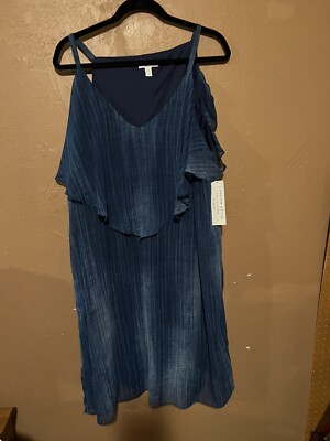 Really Beautiful Knee Length Steel Blue Dress Lined! | eBay