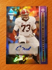 2022 Luminance Auto Blue #137 Evan Neal Alabama NY Giants Rookie #'d 6/50
