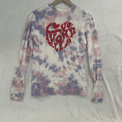 Ivory Ella Women s Long Sleeve Tie Dye Heart Love Save The Elephants Size XXS