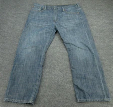 Levis 569 Jeans Mens 38x30 Blue Loose Straight Baggy Faded Denim Western Skater