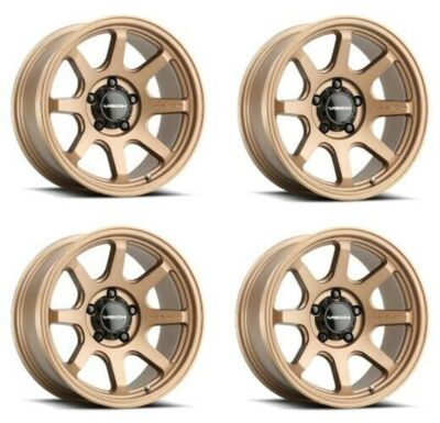 Set 4 17'' Vision Off-Road 351 Flow Bronze Wheels 17x9 5x5.5 Truck Rims -12mm