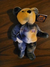 1999 Salvino's B-Ball Bammers Lakers 32 Magic Johnson Tie Dyed Plush Bear NWT