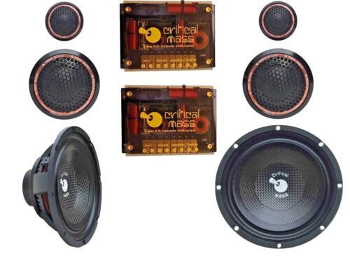 CRITICAL MASS 6.5'' 3 WAY COMPONENTS AUDIO SPEAKERS JL FOCAL MOREL HERTZ BEST US - Afbeelding 1 van 15