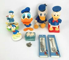 Vintage Donald Duck Merchandise Lot SCHMID Music Boxes, Chatter Chum & More