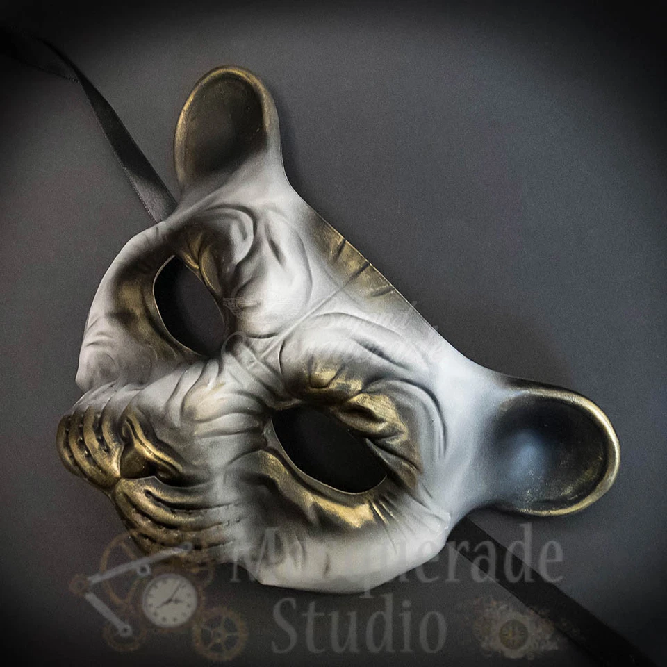 Leopard Animal Spirit Wall Decoration Halloween Masquerade Mask [White/Gold] - Image 3 of 4