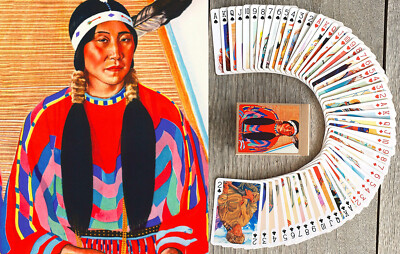 Playing Cards (Poker Deck 54 Cards) NATIVE AMERICANS Vintage Winold Reiss 167