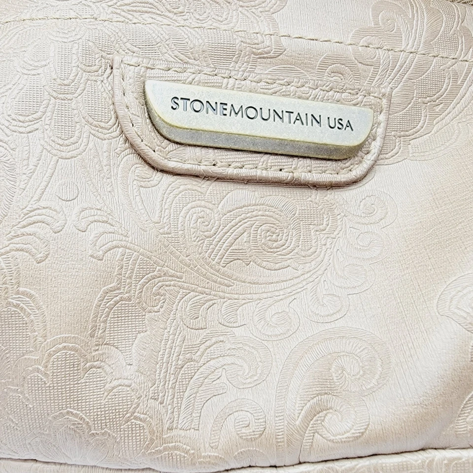 Bolso Bandolera Stonemountain USA Beige Cuero Sintético Floral Repujado Foto 3 de 4