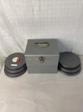 Vintage Logan De Luxe Movie Reel Chest Metal 6 Compco Empty Reel And Can