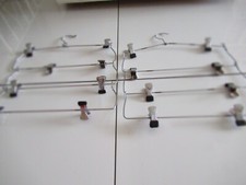 MCM 1960's VINTAGE Lot of 2 Multi-Tier Metal Pant/Skirt Hangers ONE FAMILY only 