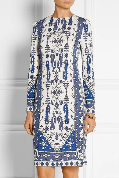 ABITO IN JERSEY OPACO TORY BURCH $480 NUOVO MALIBU BLU LISBONA XS S XL