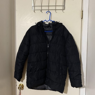 Perry Ellis Mens Black Portfolio Modern Overcoat Jacket Sz  Small