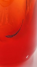 MCM Art Glass OVAL VASE Hand Blown Heavy TALL, WIDE Art Glass, Bubbles Swirls