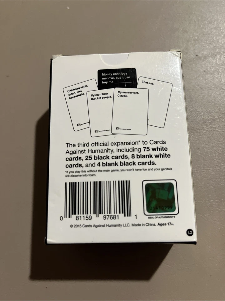 Cards Against Humanity 3ª Expansión - Juego 112 Cartas Fiesta Foto 2 de 2