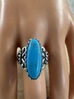 Vtg CAROLYN  POLLACK Relios Southwestern Silver Silver & Turquoise Stone,,8” 12g