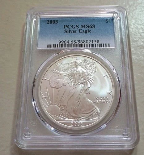 2003 SILVER EAGLE DOLLAR PCGS MS68