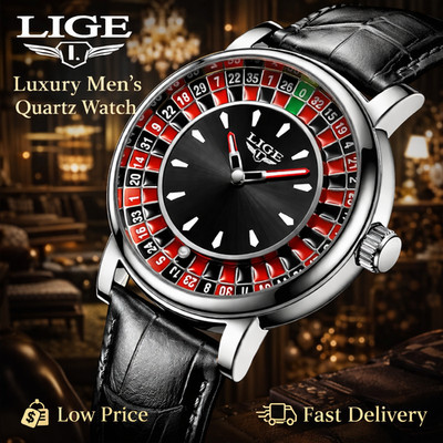 2025 Roulette Zifferblatt Herrenuhr Quarz wasserdicht leuchtend UK