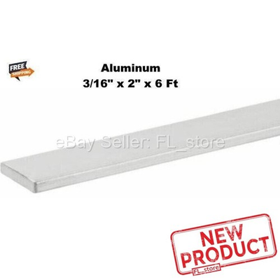 #ad Aluminum Bar Flat Stock 3 16quot; x 2quot; x 6 Feet Unpolished Alloy 6061 72 inch Long $38.29