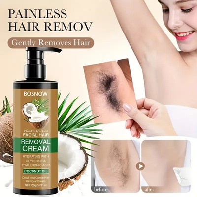 Coconut Hair Removal Cream 150g Painless Fast Natural Depilatory for Women