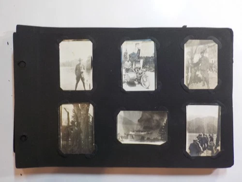WW1 Photo Album China Soldiers 70 Photographs Motorcycle Family Snapshots WWI