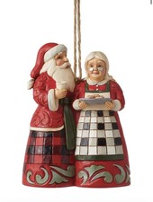 Jim Shore Highland Glen Santa & Mrs. Claus Christmas Hanging Ornament Resin 2023