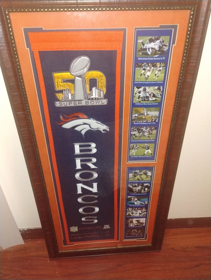 I have a Super Bowl 50 Denver Broncos banner en perfecto estado Foto 2 de 2