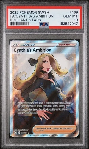 Pokemon Cynthia's Ambition Brilliant Stars #169 Graded Card PSA 10