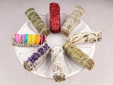 8pc Sage Smudge Sticks Set with Feather, White Sage, Blue Sage, Lavender  More