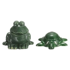2 Pcs Toilet Bolt Covers, Frog and Turtle Decor Covers, Green