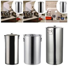 Stainless Steel Bucket with Lid Water Barrel Easy to Clean Heavy Duty Milk Pail