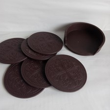 Leather Synthetic Coaster Set