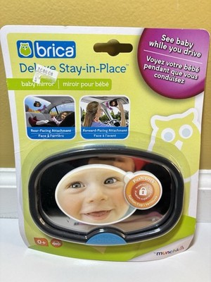 Brica Deluxe Car Back Seat Safety Mirror Stay-in-Place Rear/Foward Facing