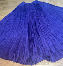 Vintage Savannah Small Crinkle Purple Silk Broomstick Hippie Fairy Maxi Skirt